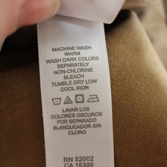 Liz Claiborne Tan Trousers  Relaxed Fit Wide Leg Michaela Faux Suede Pants  12 - Picture 13 of 13